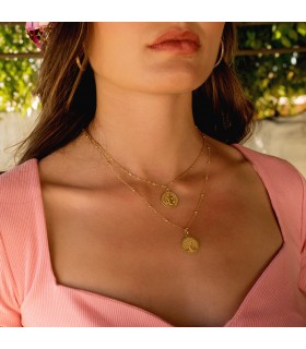 Escapulario medalla religiosa San Benito Monje en oro, colgantes de moda para mujer