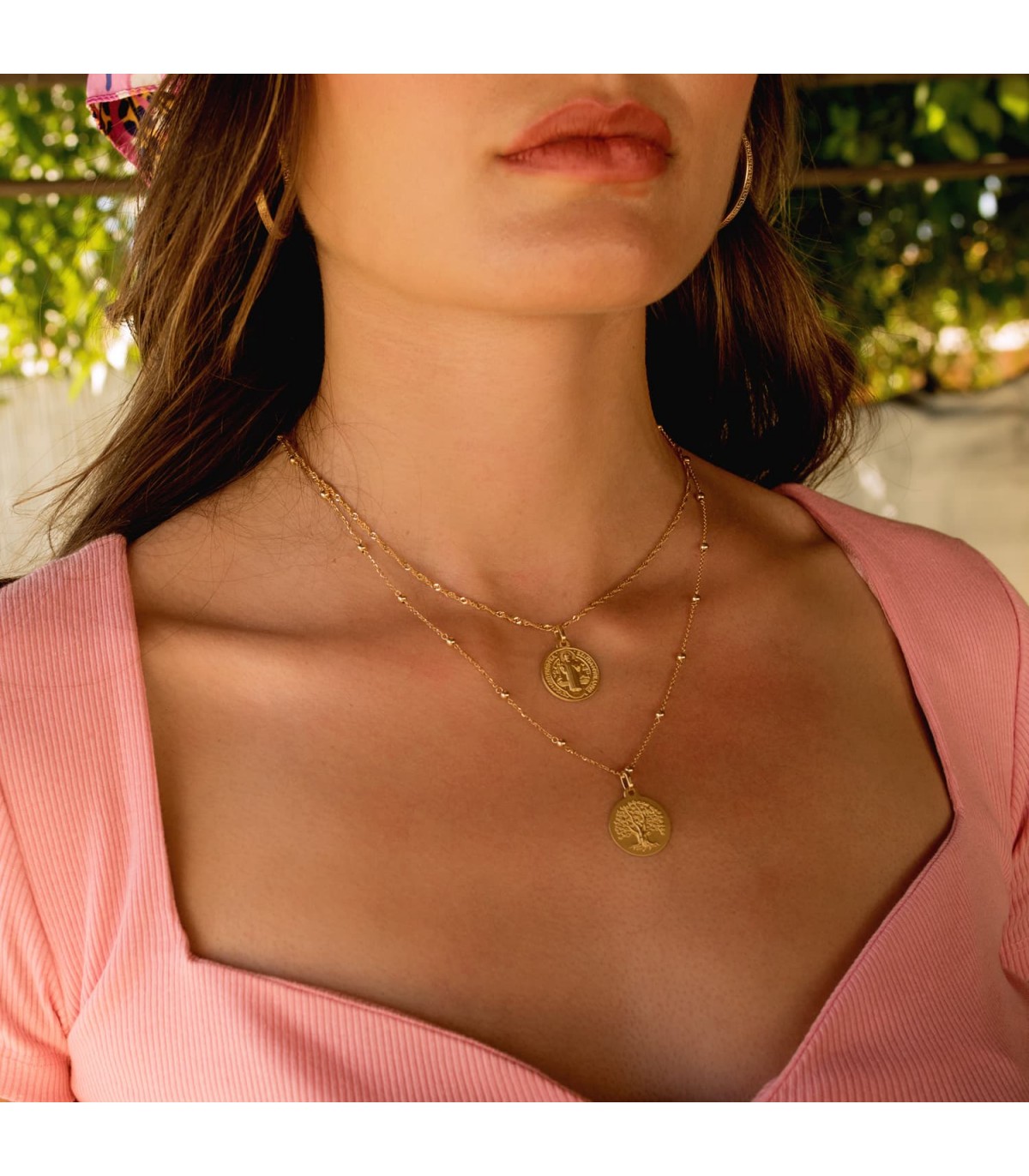 Scapolare medaglia religiosa San Benedetto Monaco in oro, ciondoli alla moda per donna