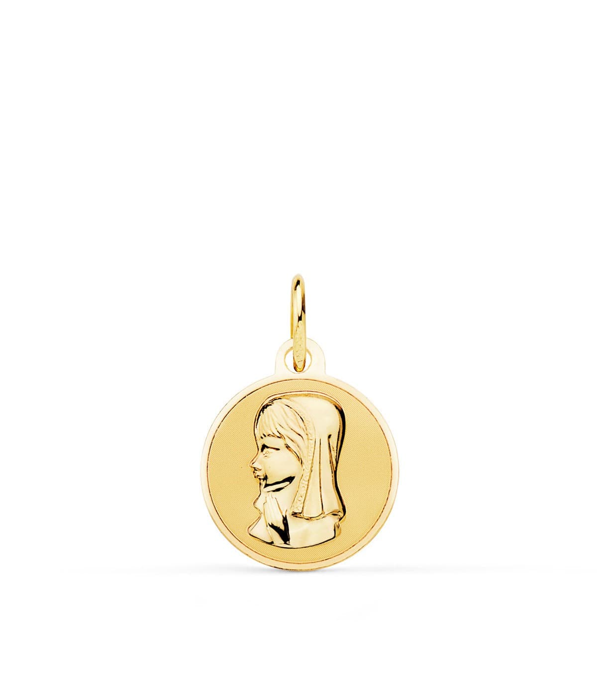 Medalla Virgen niña Oro 18K 14mm Brillo