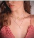 Medalla Ángel y Pájaro Oro Amarillo 18K 16MM Bisel