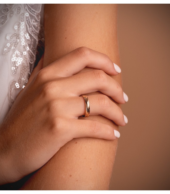 Anillo San Gimignano para boda. Alianza matrimonio oro amarillo 18K 3.5 mm.