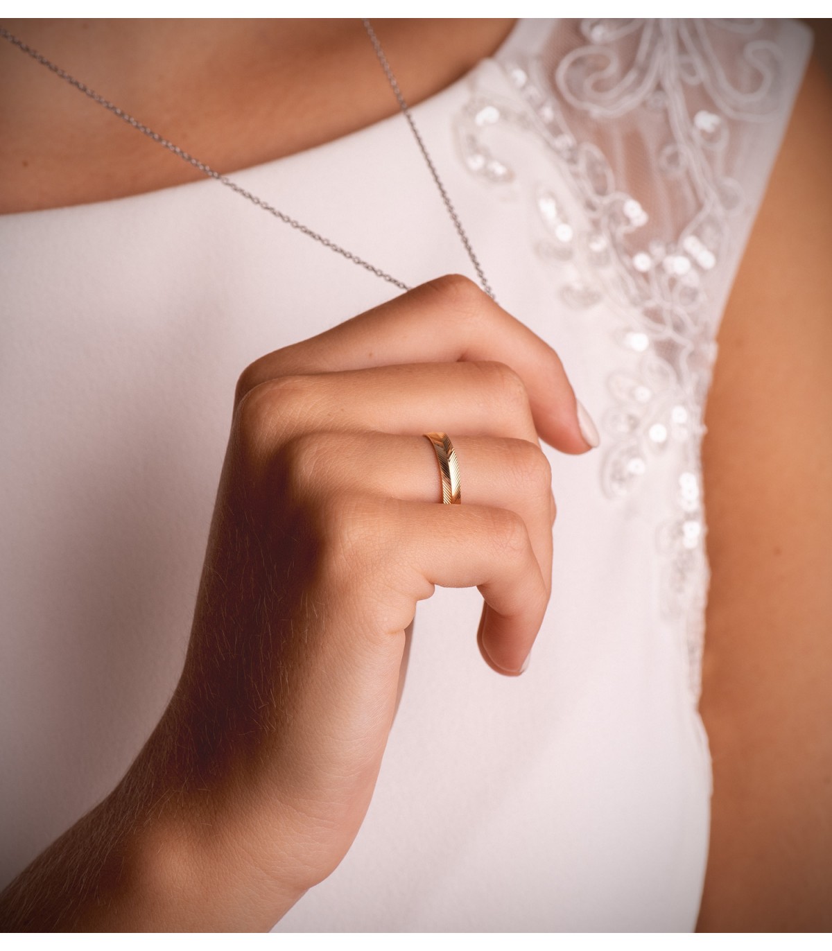 Anillo San Gimignano para boda. Alianza matrimonio oro amarillo 18K 3.5 mm.
