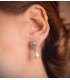 Pendientes de Novia Marisa Oro Blanco 18K. Pendientes largos con perlas para mujer.
