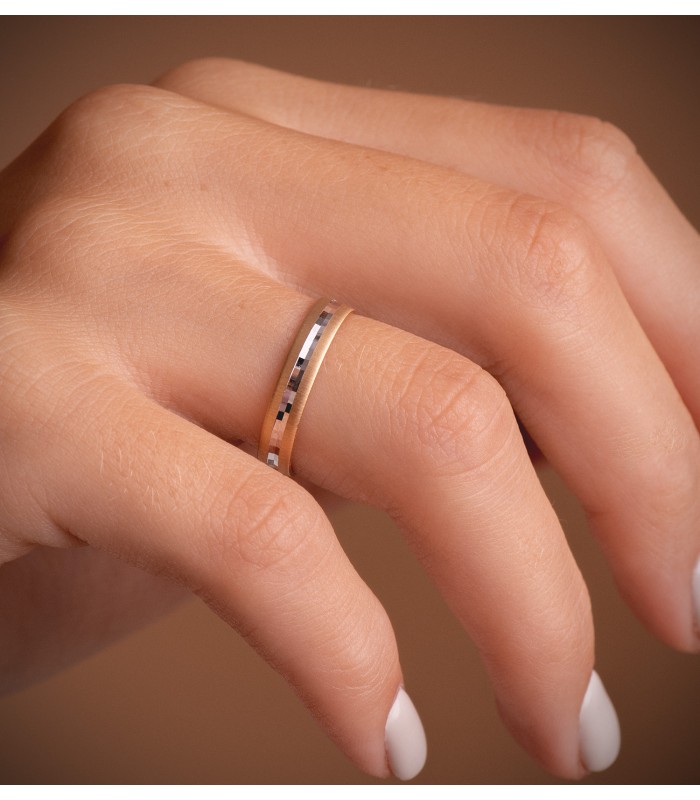 Anillo compromiso oro bicolor 18 kilates. Joyería online, Alda Joyeros.