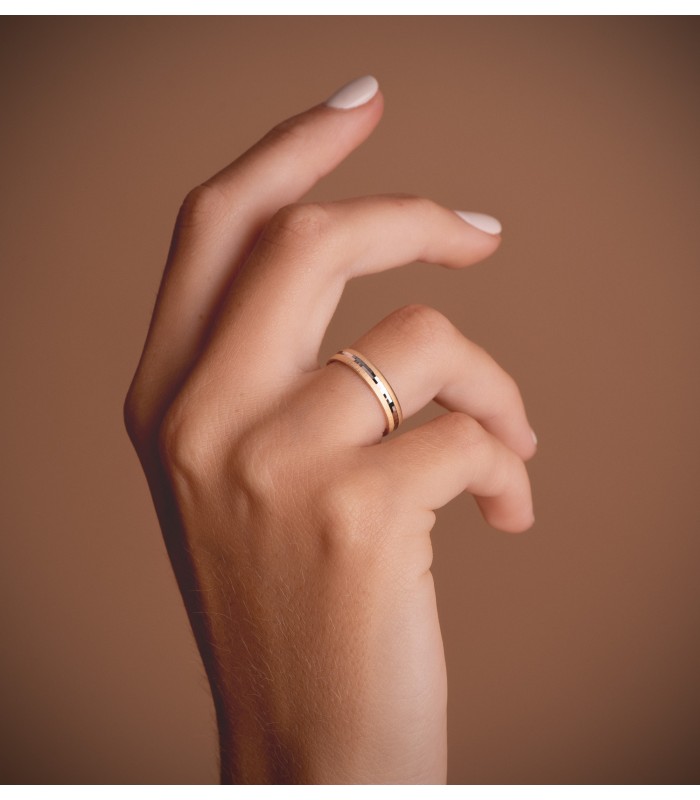Anillo compromiso oro bicolor 18 kilates. Joyería online, Alda Joyeros.