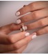 Anillo compromiso oro bicolor 18 kilates. Joyería online, Alda Joyeros.