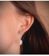Boucles d'oreilles Mariée Giselle Or Blanc 18K Perle. Longues, zircones, pour femme.