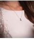 Pendentif Idril Or blanc 18K Diamants et Émeraude, colliers diamants pour femme.