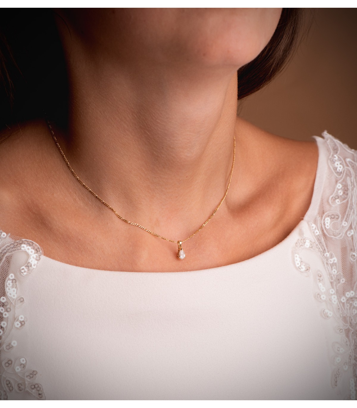 Ciondolo Diamante Fjall 0.356 ct Or 18 carati, collana per donna con diamanti