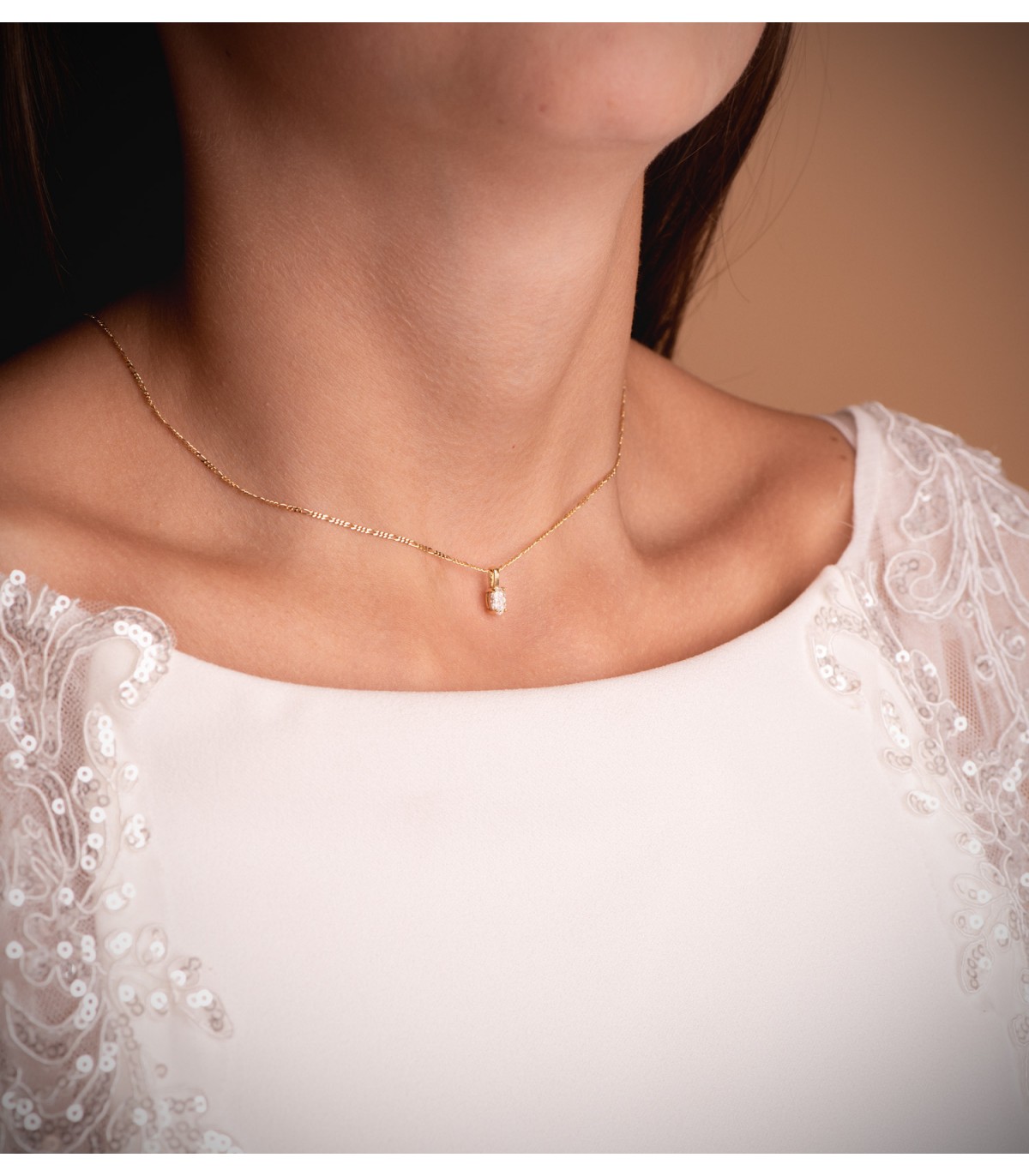 Pendentif Diamant Skína 0.356 carats Or 18 K, collier femme avec diamants