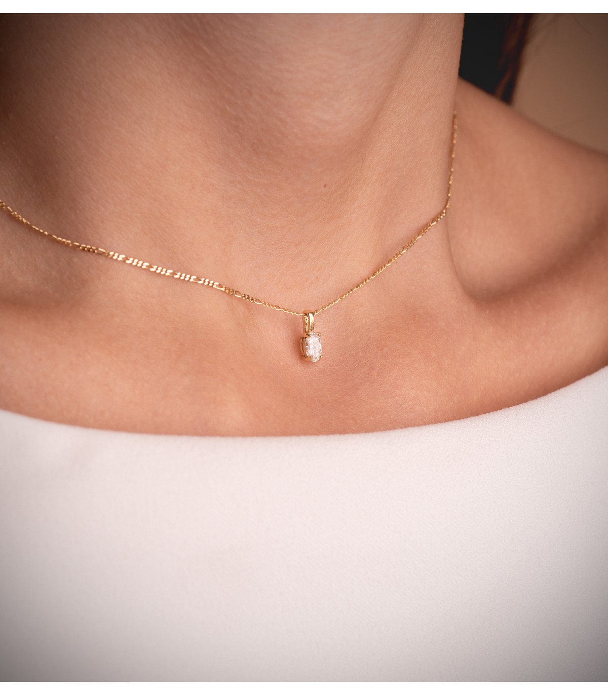 Ciondolo Diamante Skína 0.356 ct Or 18 carati, collana per donna con diamanti