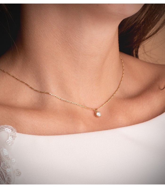 Ciondolo Diamante Nordlys 0.500 ct Or 18 carati, collana per donna con diamanti