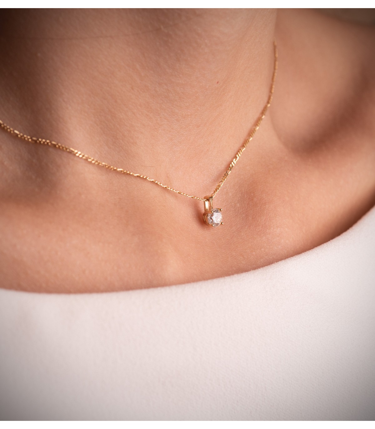 Ciondolo Diamante Nordlys 0.500 ct Or 18 carati, collana per donna con diamanti