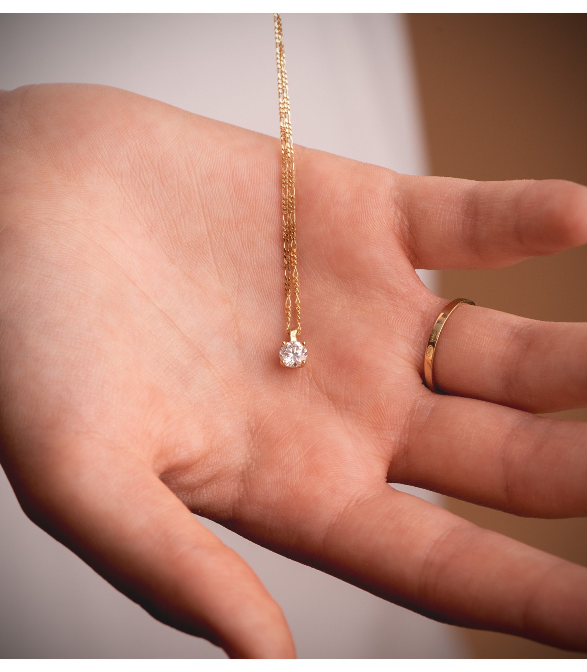 Ciondolo Diamante Nordlys 0.500 ct Or 18 carati, collana per donna con diamanti