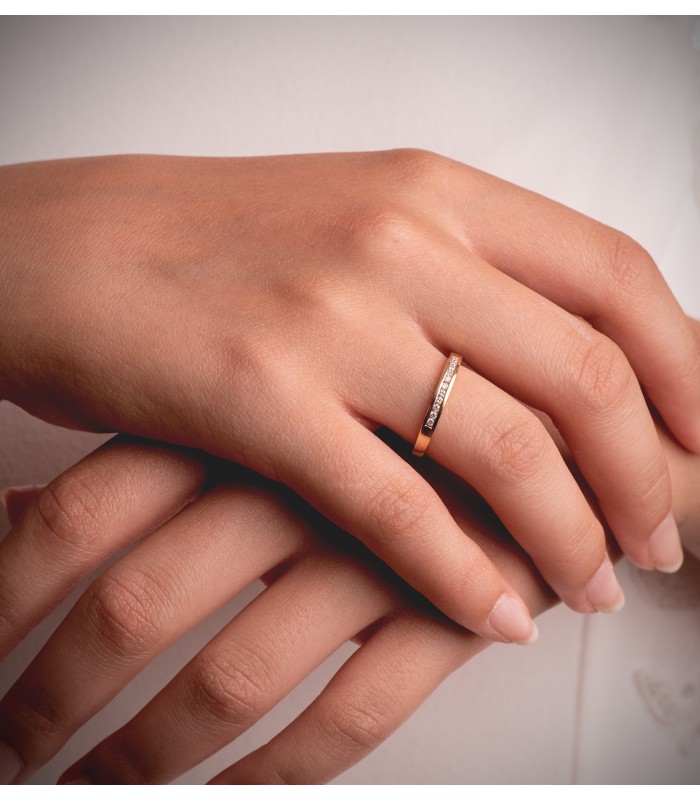 Alliance Aida Or jaune 18K Diamants 0.150 Ct. | bague des fiançailles femme