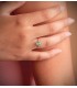 Ring Gelbgold mit grünem Stein | Damen-Ring Edelstein oval & Zirkonia
