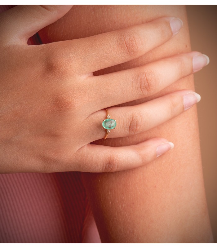 Bague Lyra Or 18K Quartz Vert