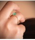 Ring Gelbgold mit grünem Stein | Damen-Ring Edelstein oval & Zirkonia