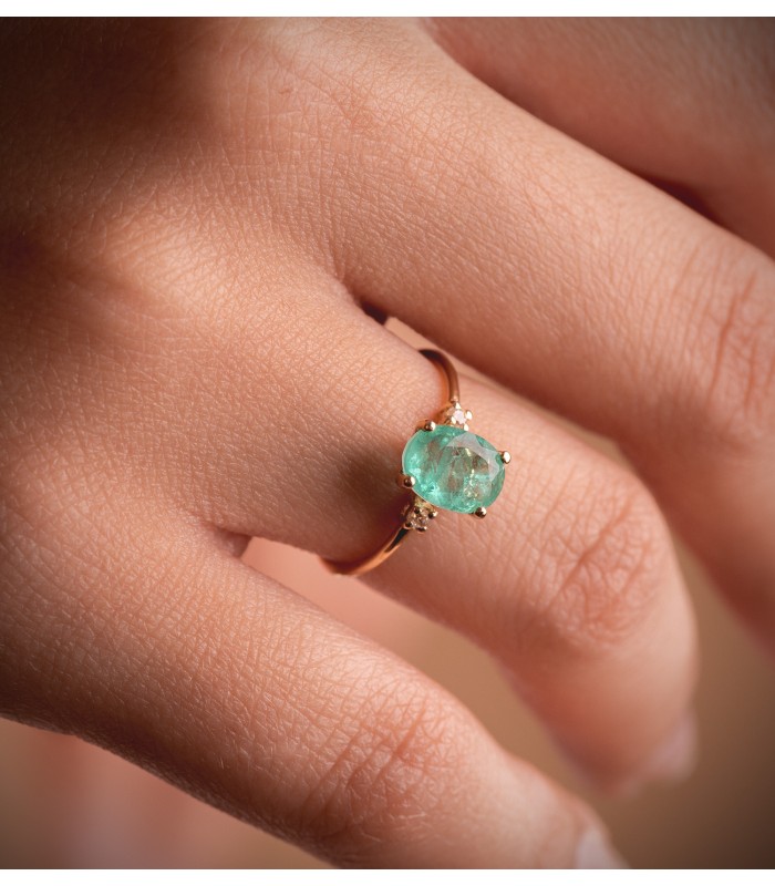 Bague Lyra Or 18K Quartz Vert