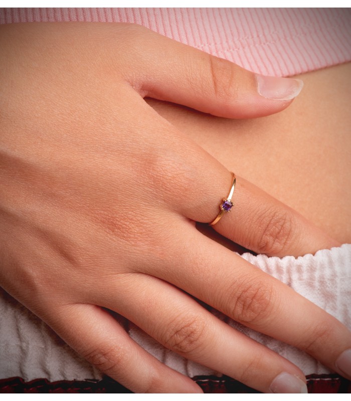 Anello ametista oro giallo 18kt Turner | Anelli da donna con pietre semi preziose