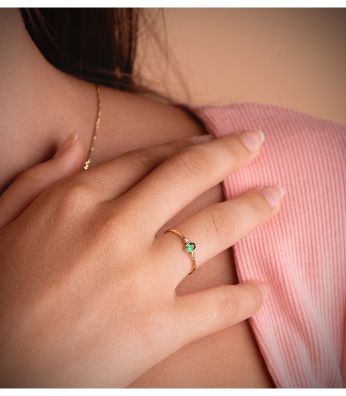 Bague Green Or Jaune 18k Always