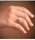 Anillo White Band Oro amarillo 18K -  sortija de bandas con piedras, joyas online de oro para mujer