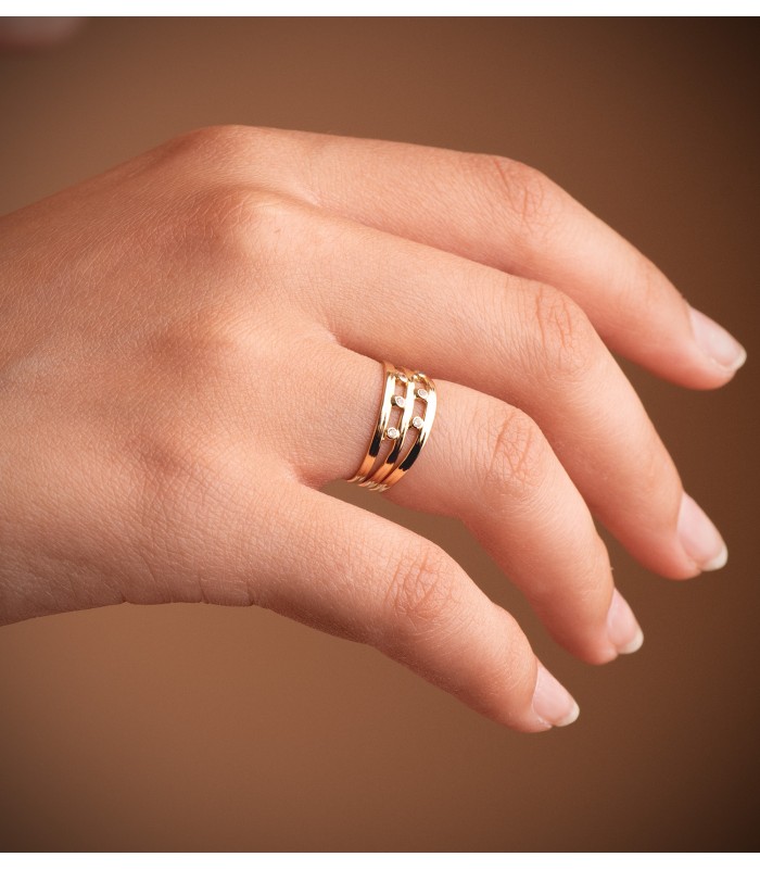 Anello White Band oro giallo 18kt