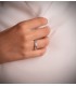 Alliance Femme Or Blanc 18K Diamants 0.500 Ct. Bagues de mariage