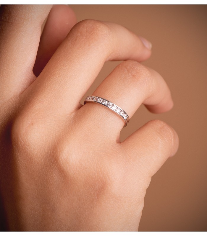 Alliance or blanc 18 carats. Bijouterie en ligne. Alliance pour mariage.