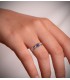 Anello di fidanzamento Vennetia Zaffiro Oro bianco 18Kt, solitario da donna con pave di zirconi
