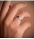 Bague de fiançailles Vennetia Saphir Or blanc 18K, design solitario pour femme