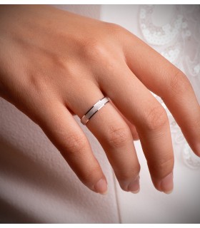 Fede nuziale donna oro bianco. Anello modello Perugia. Alda Joyeros.