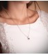 Pendentif Idril Or blanc 18K Diamants et Saphir, colliers diamants pour femme.