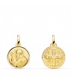 San Benedetto da Norcia Oro 18kt 14mm bordo lucido