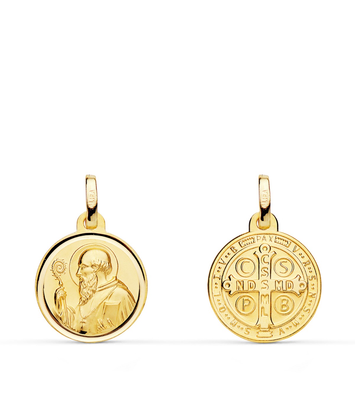 Medalla San Benito 18 Ktes 14mm