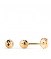 Clous d'oreilles or jaune Annunziata 4 mm 18 Carats