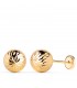 Pendientes oro amarillo Annunziata 8 mm bola tallada 18 Ktes