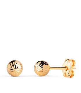 Boucles d'oreilles boules Annunziata or jaune 18K 5mm