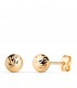 Pendientes oro amarillo Annunziata 6 mm bola tallada 18 Ktes