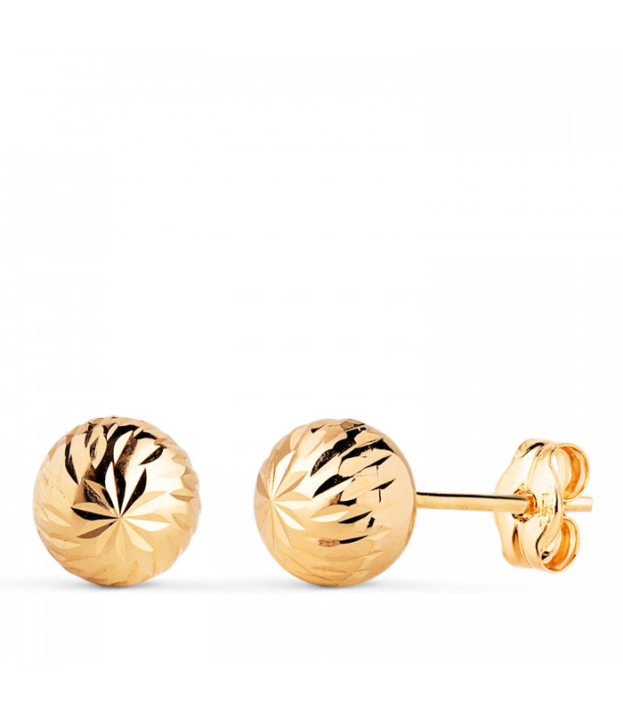 Boucles d'oreilles boules Annunziata or jaune 18K 7mm