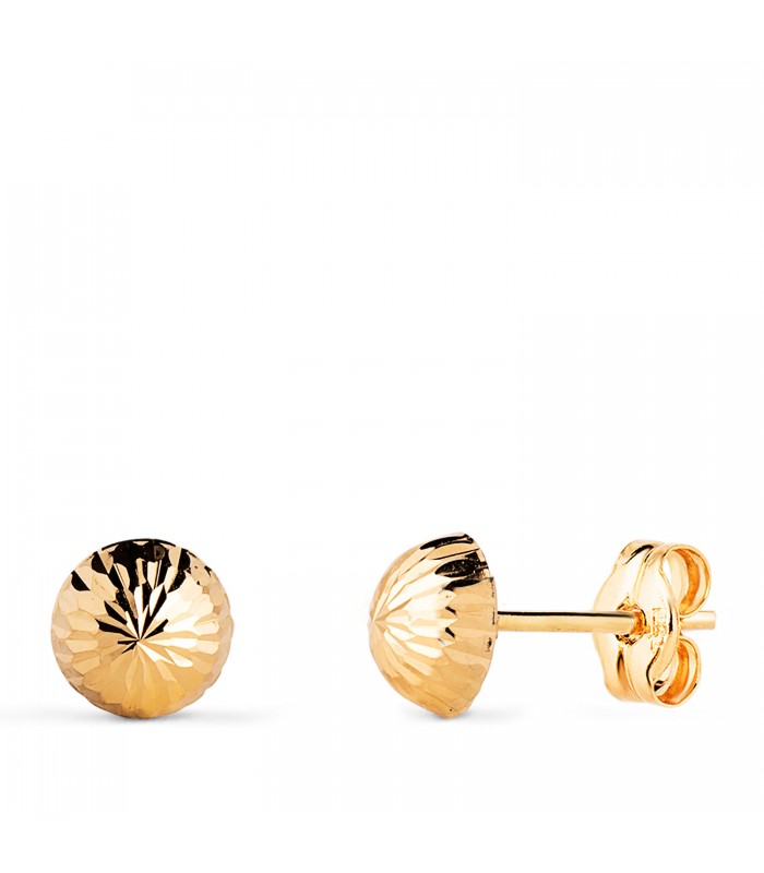 Pendientes Aitana bola tallada 6mm oro 18k
