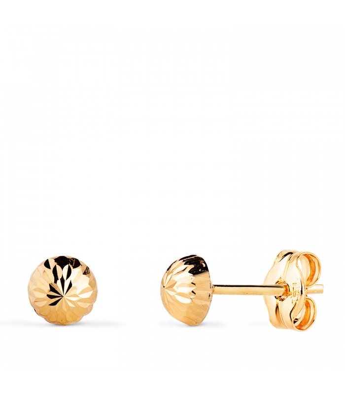 Pendientes Aitana bola tallada 5mm oro 18k