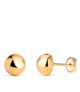 Pendientes oro amarillo Esther 7 mm 18 Ktes cierre tuerca