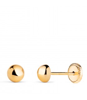 Halbkugel Ohrstecker - Ohrringe, rund, glänzend, 5 mm, 18K Gelbgold | DAMEN / KINDER N7003-5AT