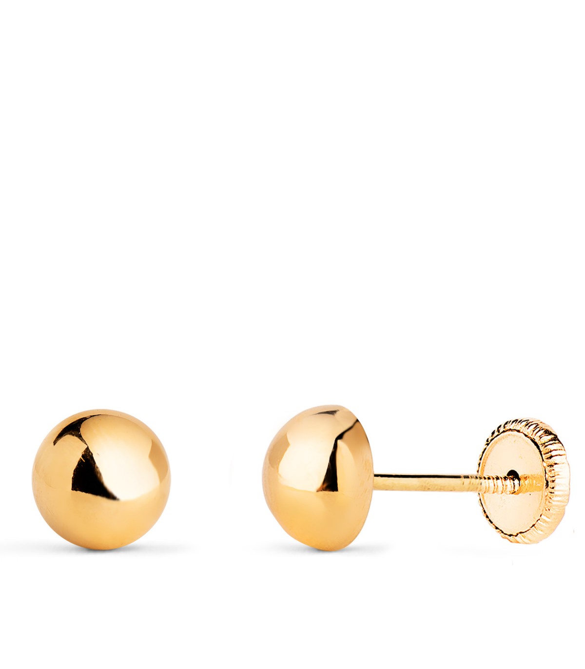 Halbkugel Ohrstecker - Ohrringe, rund, glänzend, 6 mm, 18K Gelbgold | DAMEN / KINDER N7003-6AT