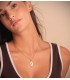 Collana con catena figaro di 2 mm e 45 cm, maglia 3+1 grumetta alternata. Catenina da donna.