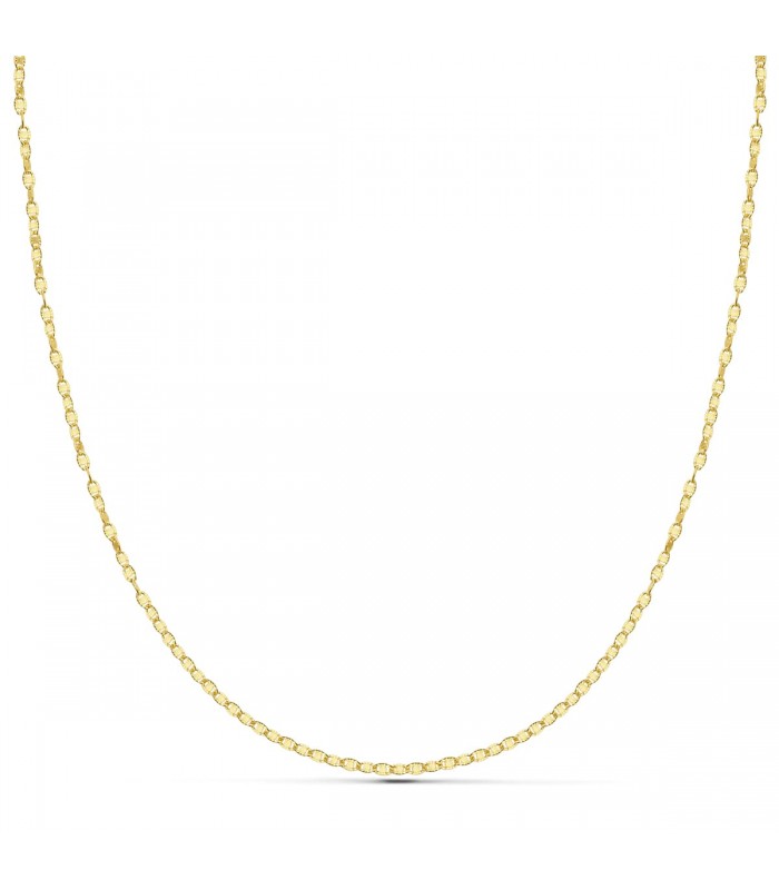 Collana catena per donna. Catenina diamantata oro giallo 18Kt 1.5mm 50cm