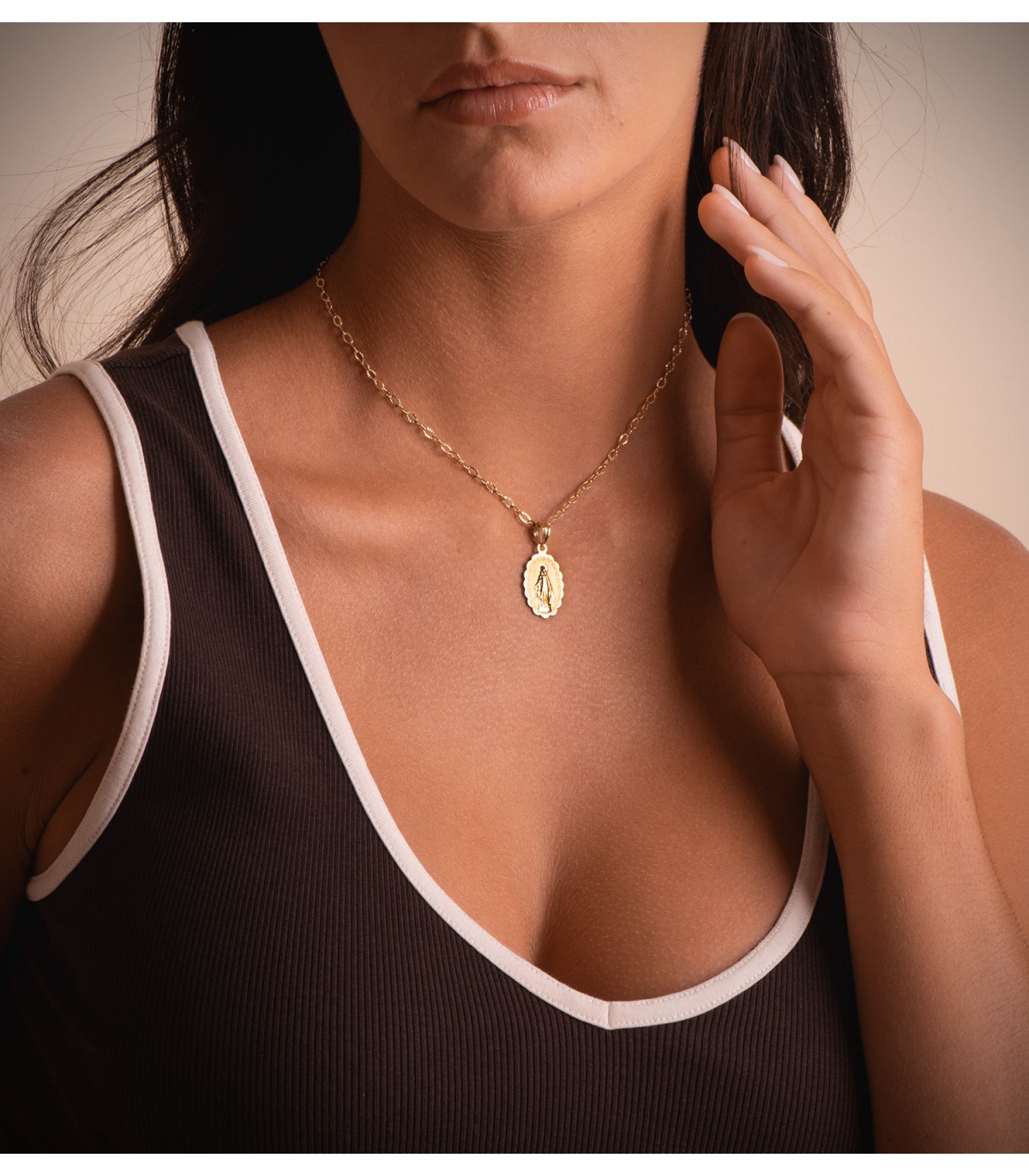 Medaglia Madonna Miracolosa oro 18kt 20mm lucida