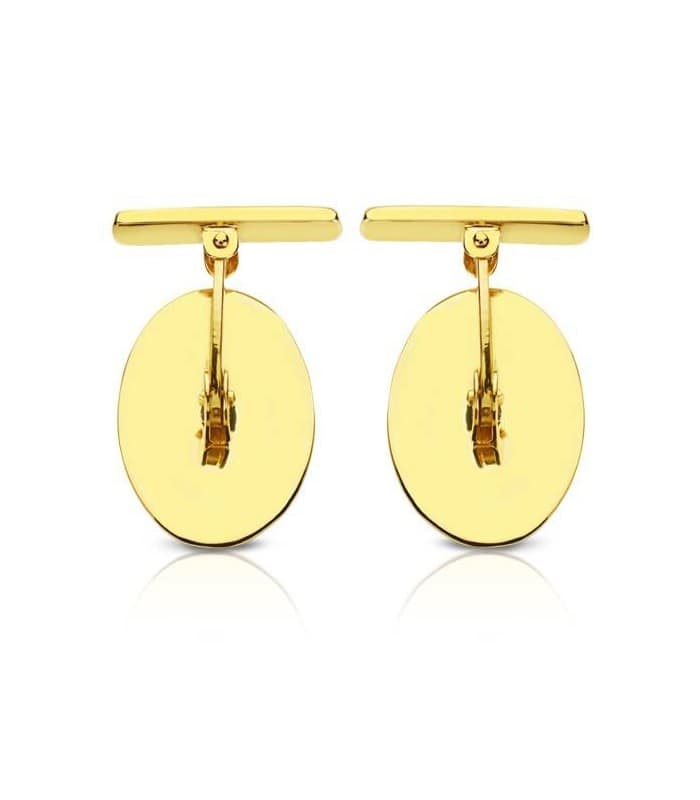 Gemelos oro amarillo matiz oval
