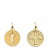 Médaille de Saint Benoit Or 18K Mate et Brillant 16mm